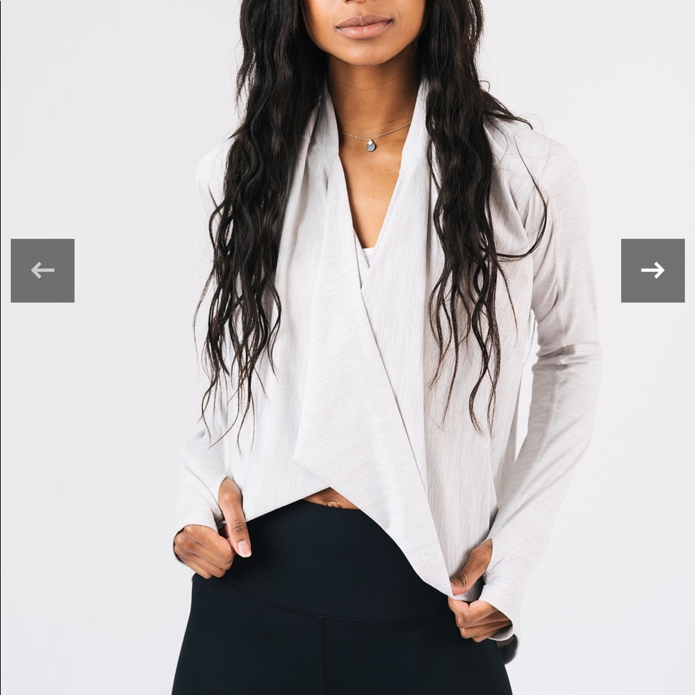 Zyia Large Cream Yoga Shawl, worn once